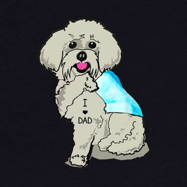 Funny Dog Maltese I Love Dad Tattoo Tee Co Pin by Danielss